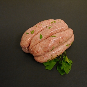 SAUSAGES WILD GARLIC AND SMOKED PANCETTA (1LB)