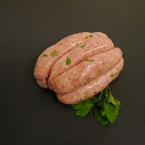 view SAUSAGES WILD GARLIC AND SMOKED PANCETTA (1LB) details